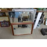 Three assorted mirrors included bevel edged