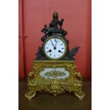 A 19th Century French ormolu mantel clock, dial signed F.L. Hausbury, Paris