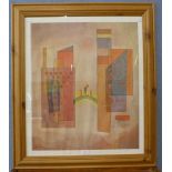 A Wassily Kandinsky print, 60cms x 50cms, framed