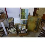 A large quantity of assorted prints, paintings, etc.