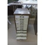 A Bisley 10-drawer steel cabinet