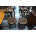 A pair of beech bentwood chairs