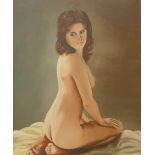 Female nude study, oil on canvas, unsigned, 54cms x 45cms, framed