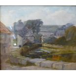 English School, Derbyshire river landscape, oil on canvas, unsigned, 30 x 35cms, framed