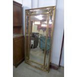 A large French style gilt framed mirror, 183 x 92cms (M33138) #