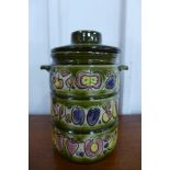 A West German glazed jar and cover