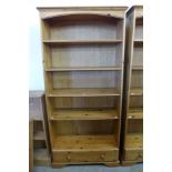 A pine open bookcase