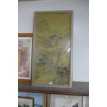 A Chinese landscape painting on linen