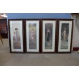 A set of four classical style prints, framed