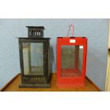 Two garden lanterns