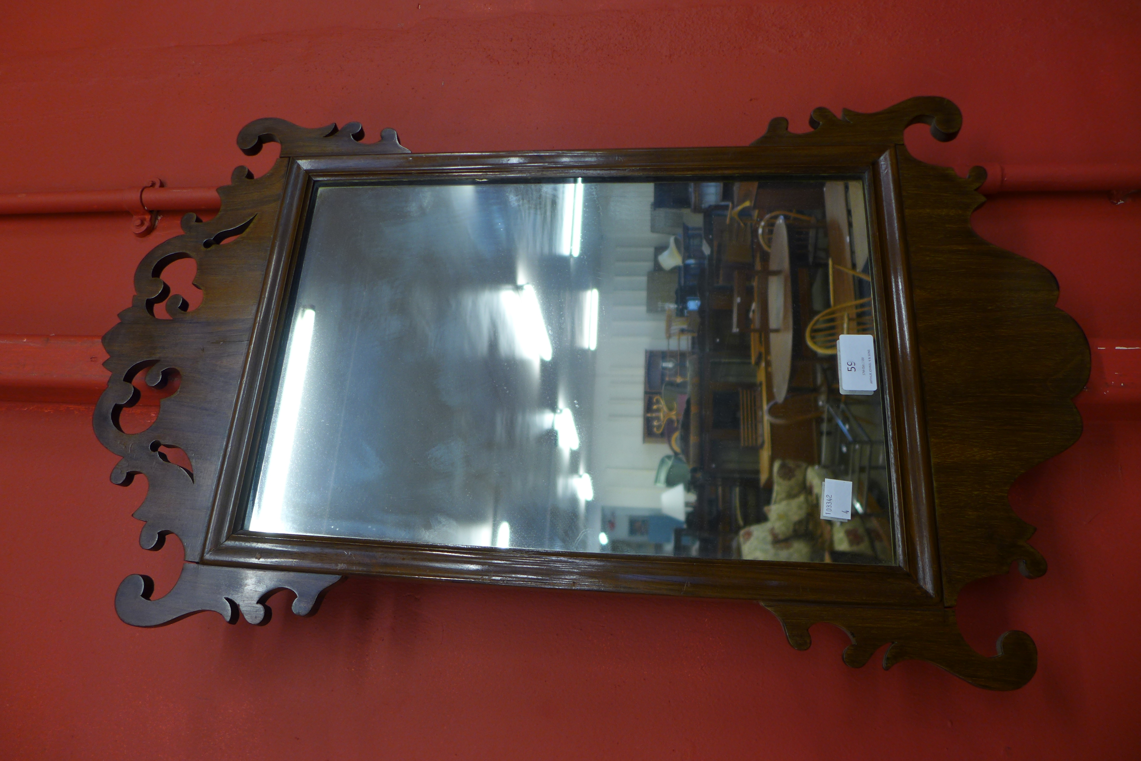 A George II style mahogany mirror