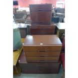 Four mahogany chests of drawers