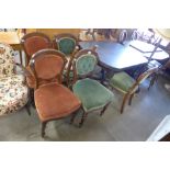 A set of six Victorian mahogany dining chairs