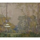 H.R. Wibberley, forest landscape, watercolour, 35cms x 40cms, framed