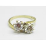 A 14ct gold and CZ ring, 3.5g, N