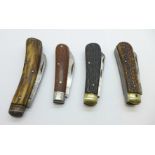 Four pocket knives