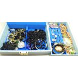 A jewellery case of costume jewellery