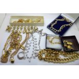 A collection of jewellery, mainly Monet