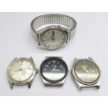 Four Seiko wristwatches, a/f