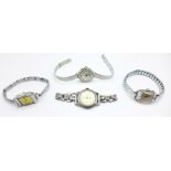 Four lady's wristwatches