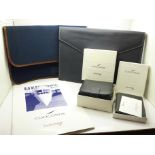 Concorde related items; two folders, stationery and certificate, card case and a jewellery box