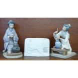 Two Lladro figures, Japonsa Decorando no. 4840 and Ceremonial del Te no. 5122, designer Vincente