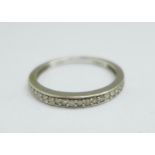 A 9ct gold and diamond half-eternity ring, 1.7g, O