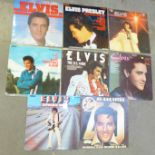 Eight Elvis Presley LP records