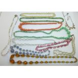 Eleven vintage necklets