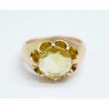 A 9ct gold and citrine ring, 6.2g, N