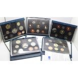 Five Royal Mint proof coin sets