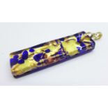 A 9ct gold mounted Murano glass pendant, 55mm