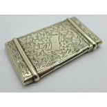 A Victorian silver card case, 42mm x 75mm