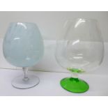 Two large novelty brandy glass vases