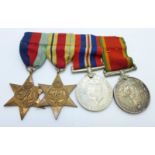 Four WWII including Africa Service Medal to 73373 V.O.T. Tiltman