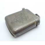 A late Victorian silver vesta case, Chester 1900