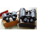 Two pairs of binoculars, Viscount 8x50 and Frank Nipole 10x50, cased