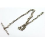 A silver Albert watch chain, 29.5g