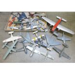 A collection of balsa wood model planes