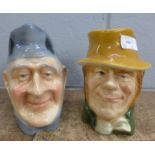 Two Kingston Pottery character jugs