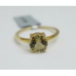 A 9ct gold and Csarite ring, 1.7g, P, with certificate