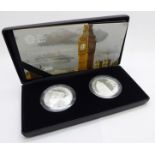 The Royal Mint 'Chimes of History', Big Ben 2017 UK one ounce silver proof, reverse frosted two coin