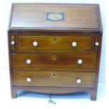 A small novelty inlaid bureau, width 27.5cm