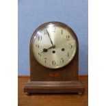 A German Junghans Wurttemberg oak mantel clock