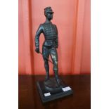 A figural bronze French soldier