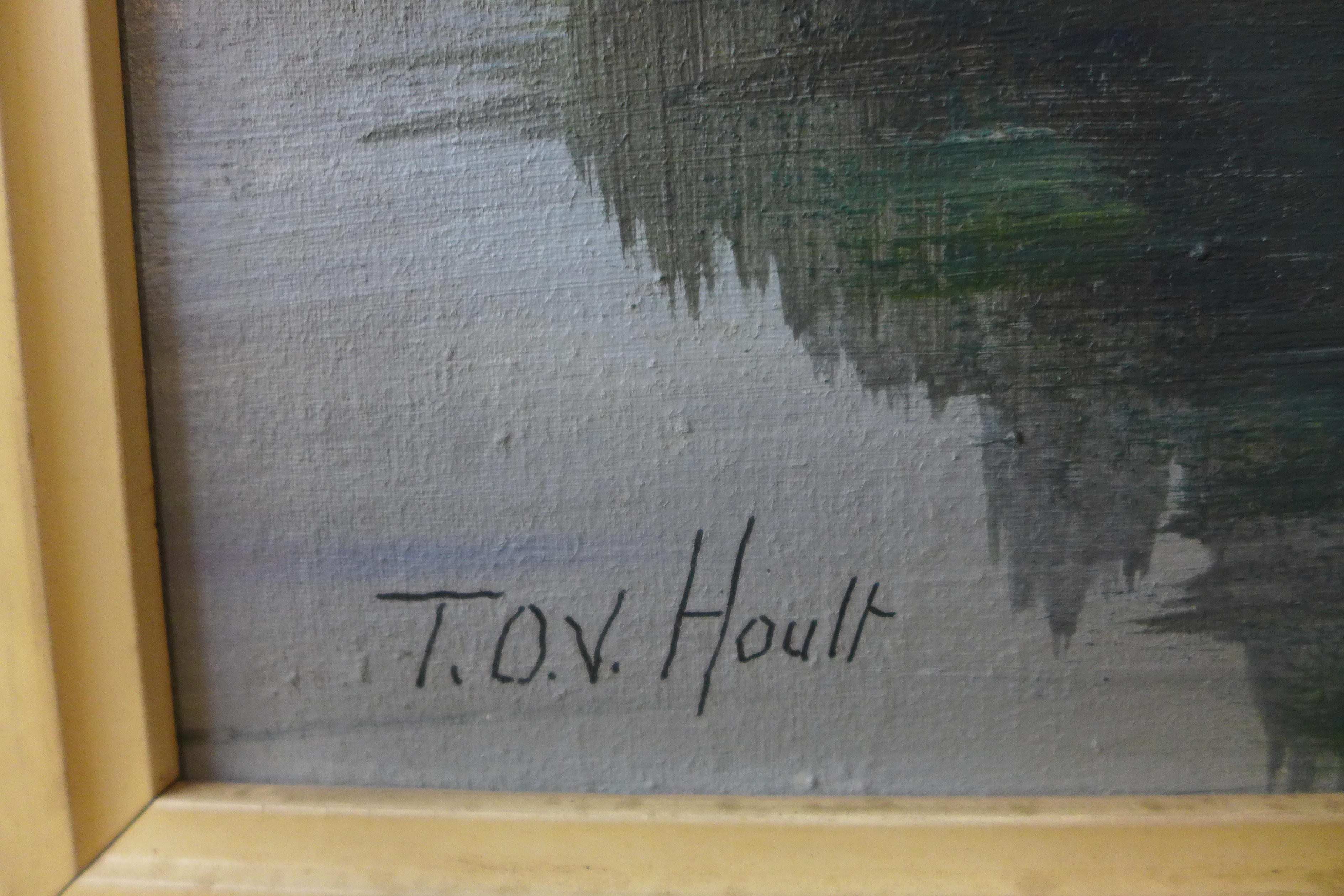 T.O.V. Hoult, rural landscape, oil on board 49 x 87cms - Image 3 of 3