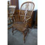 A Victorian elm Windsor armchair