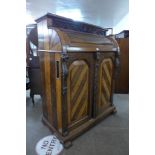 A large Victorian oak and rosewood fitted piano top Davenport