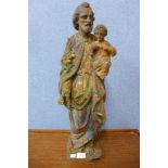 A cast iron figure of St.Joseph