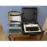 Two vintage typewriters